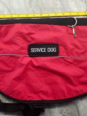 Red Service Dog Harness/Vest w/ 50x Official ADA Info Cards